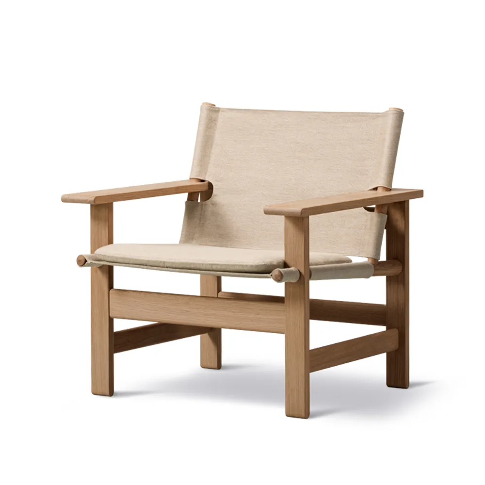 Butaca The Canvas Chair, Estructura Canvas natural aceitada clara, incl. cojín Canvas Fredericia Furniture