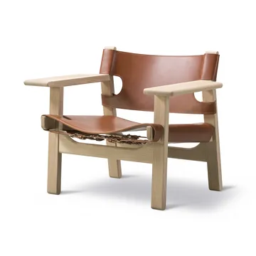 Butaca The Spanish Chair - Cuero cognac - roble claro aceitado - Fredericia Furniture
