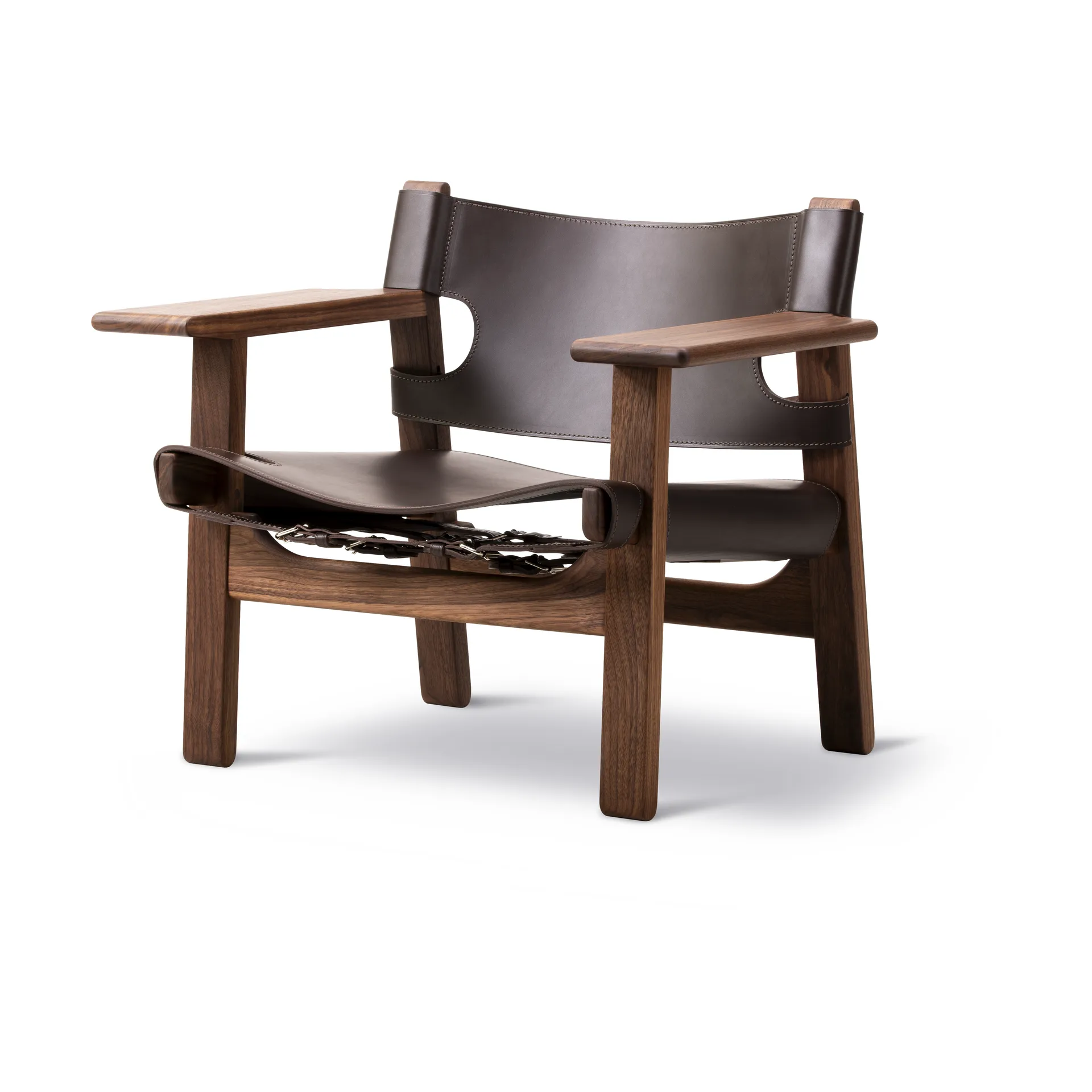 Butaca The Spanish Chair, Cuero marrón oscuro - nogal aceitado Fredericia Furniture