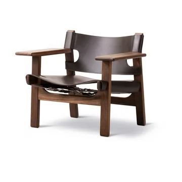 Butaca The Spanish Chair - Cuero marrón oscuro - nogal aceitado - Fredericia Furniture