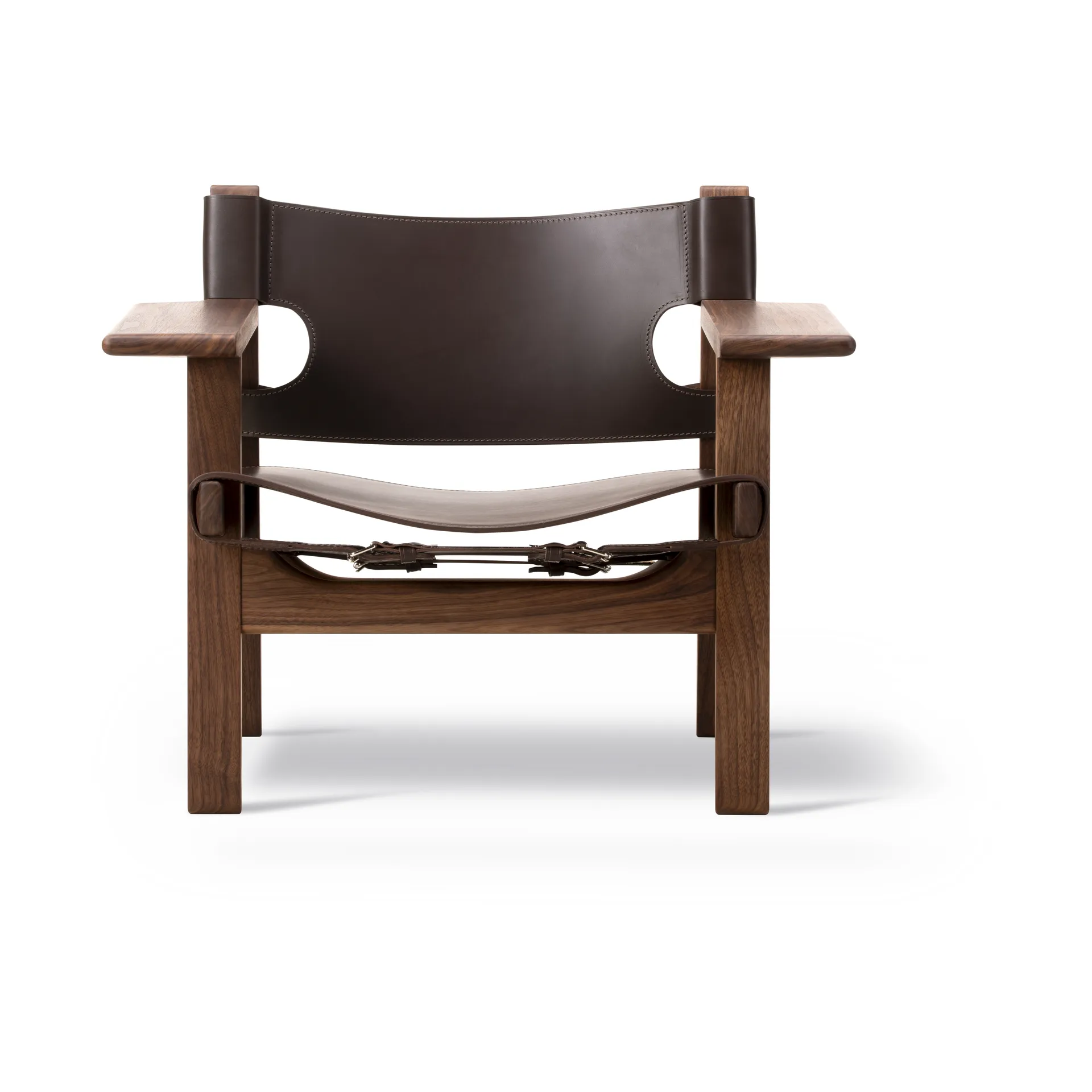 Butaca The Spanish Chair, Cuero marrón oscuro - nogal aceitado Fredericia Furniture