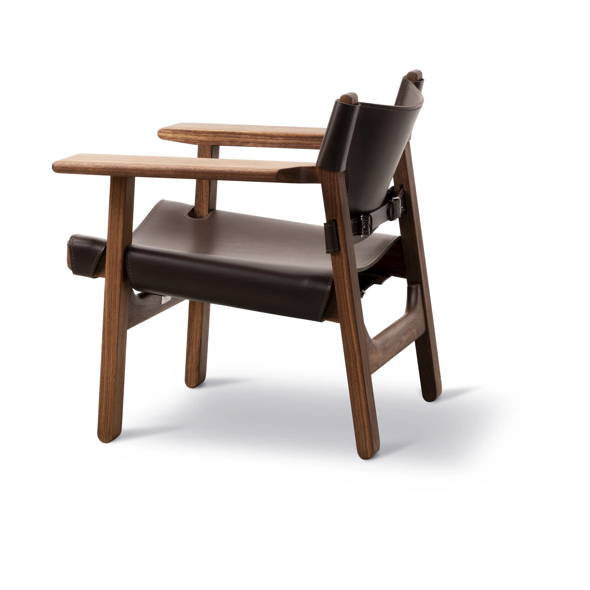 Butaca The Spanish Chair, Cuero marrón oscuro - nogal aceitado Fredericia Furniture