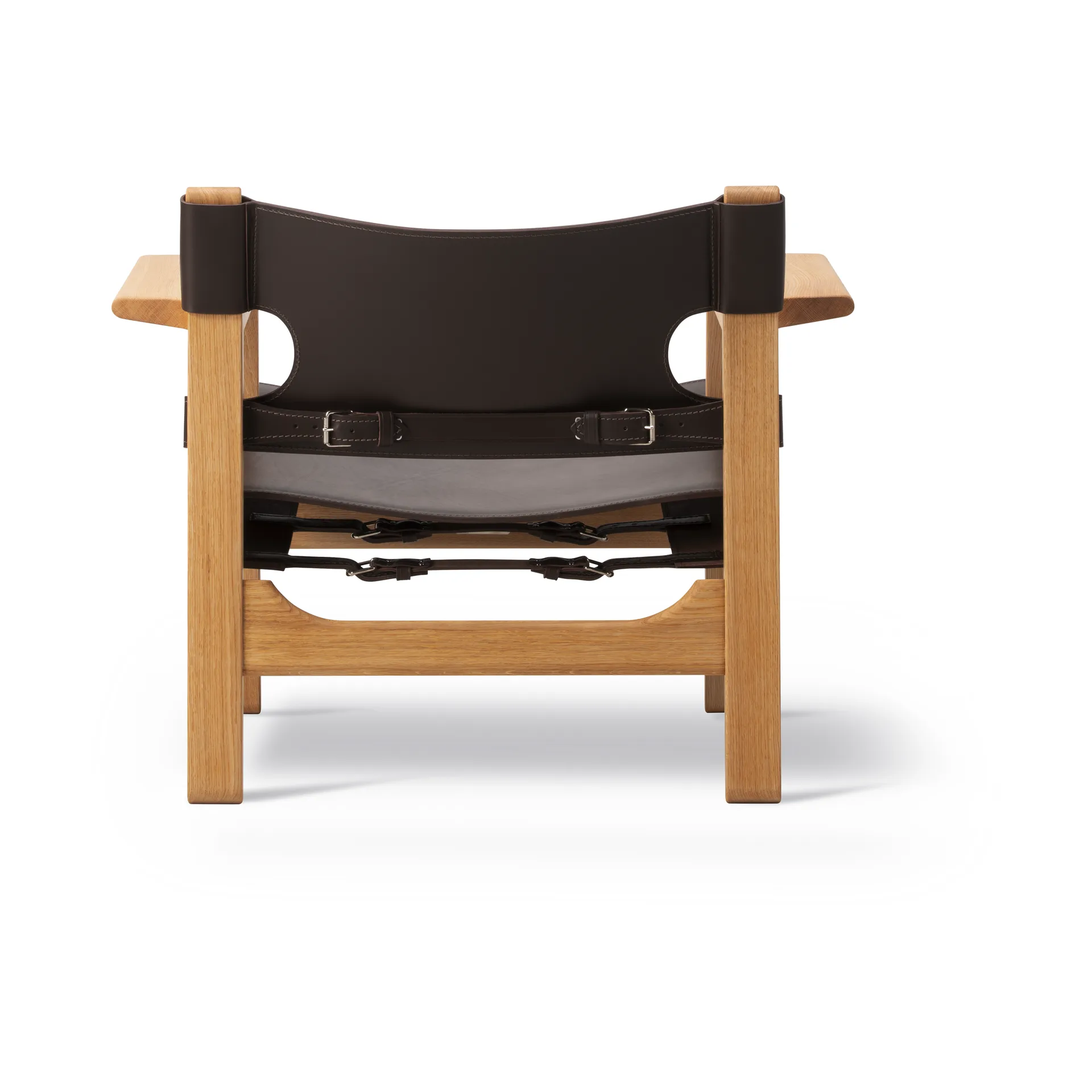 Butaca The Spanish Chair, Cuero marrón oscuro-roble aceitado Fredericia Furniture