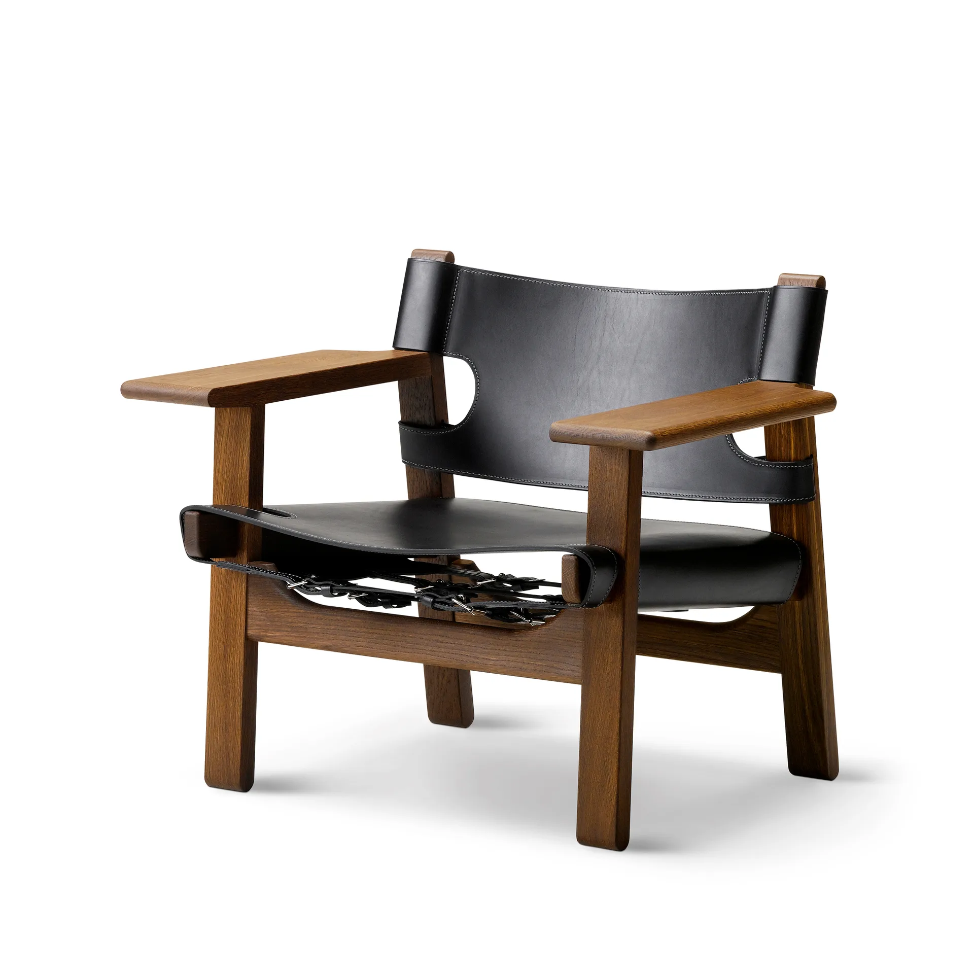 Butaca The Spanish Chair, Cuero negro - roble ahumado Fredericia Furniture