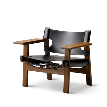 Butaca The Spanish Chair - Cuero negro - roble ahumado - Fredericia Furniture