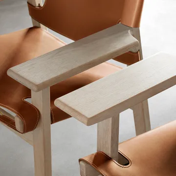 Butaca The Spanish Chair - Cuero negro - roble lacado negro - Fredericia Furniture