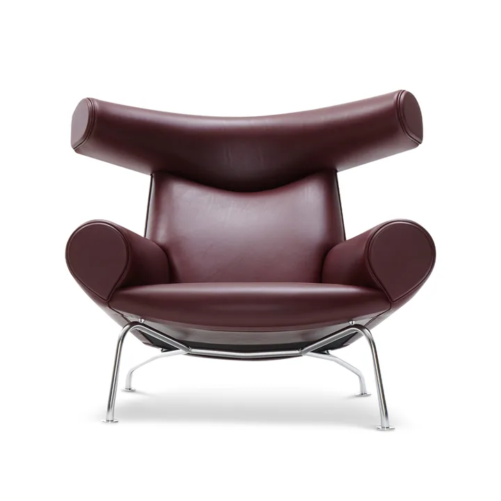 Butaca Wegner Ox - Cuero max 93-cromo - Fredericia Furniture