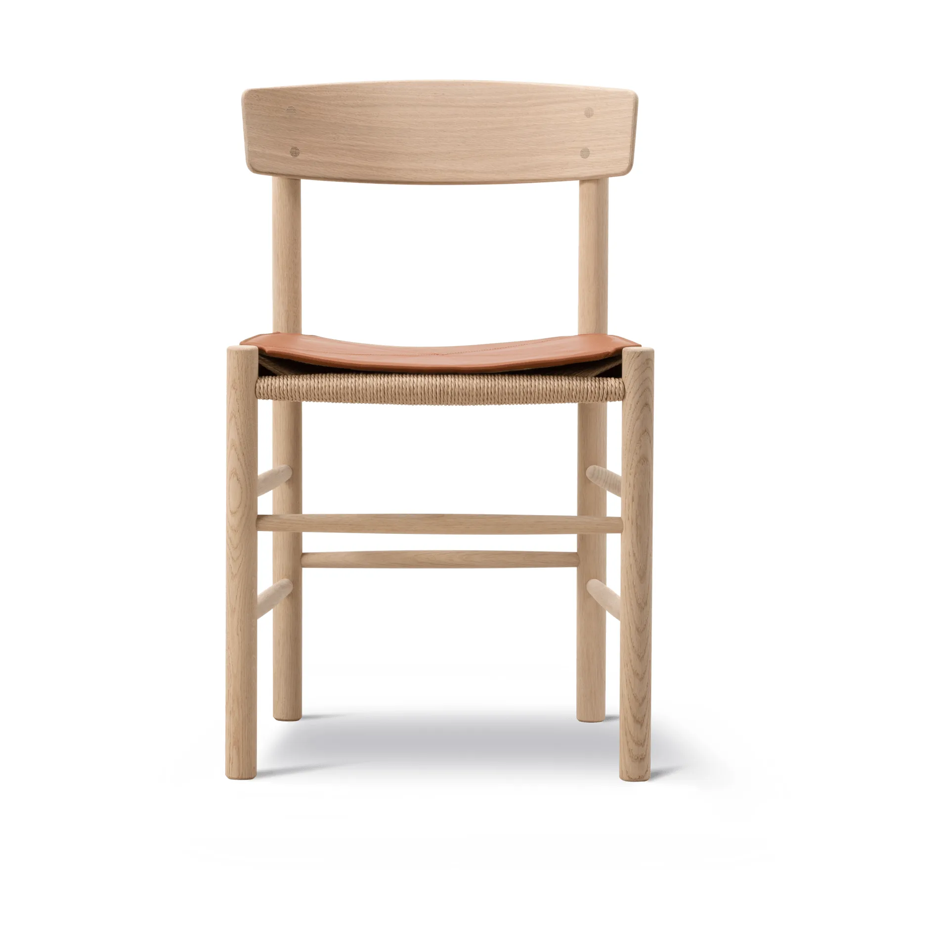 Cojín de asiento de cuero para silla J39, Cuero Cera 905 Russet Brown Fredericia Furniture