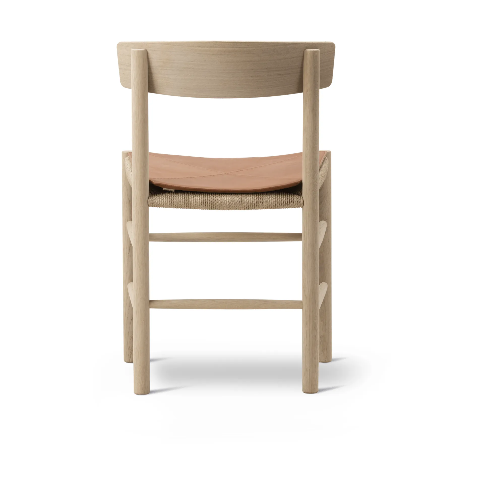 Cojín de asiento de cuero para silla J39, Cuero Cera 905 Russet Brown Fredericia Furniture