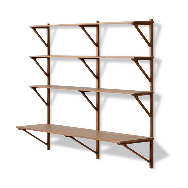 Estantería con escritorio BM29, 149x134 cm - Walnut lacquer - Fredericia Furniture
