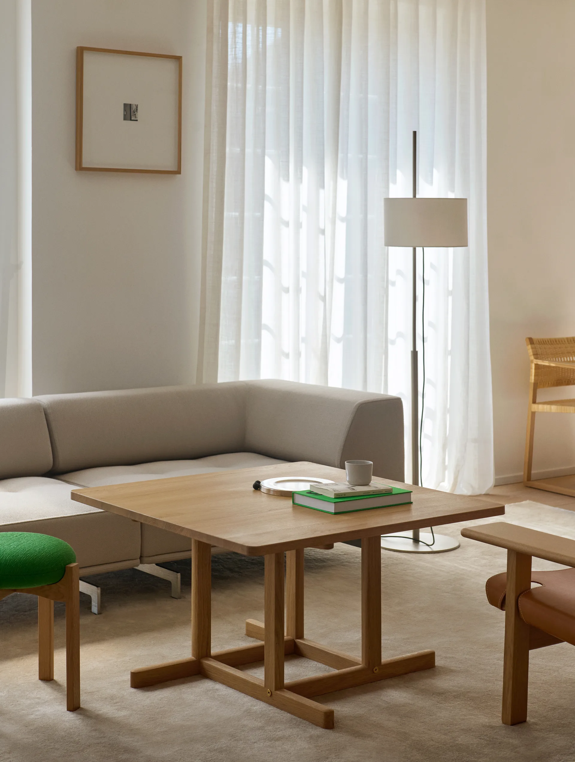 Mesa de centro BM80 Mogensen 90x90 cm, Roble claro aceitado Fredericia Furniture