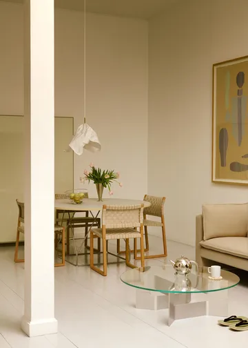 Mesa de centro JG Ø98 cm - Aluminio cepillado con acabado de vidrio - Fredericia Furniture