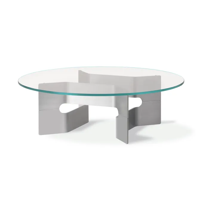 Mesa de centro JG Ø98 cm - Aluminio cepillado con acabado de vidrio - Fredericia Furniture