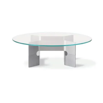 Mesa de centro JG Ø98 cm - Aluminio cepillado con acabado de vidrio - Fredericia Furniture