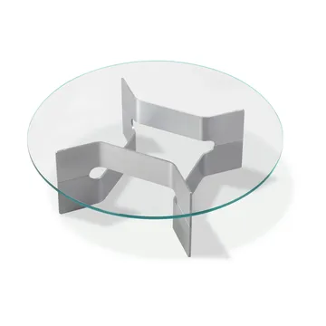 Mesa de centro JG Ø98 cm - Aluminio cepillado con acabado de vidrio - Fredericia Furniture