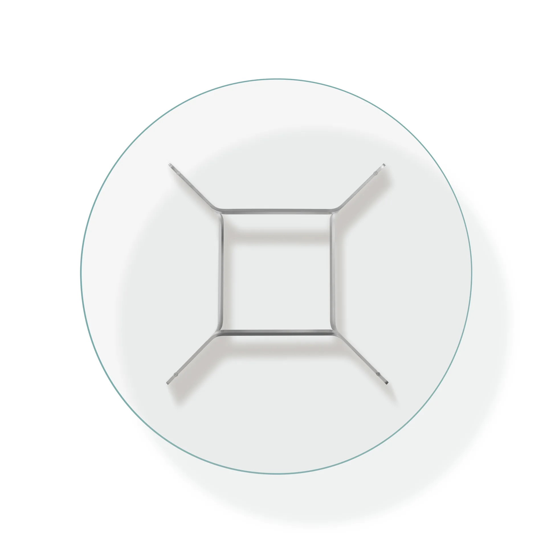 Mesa de centro JG Ø98 cm, Aluminio cepillado con acabado de vidrio Fredericia Furniture