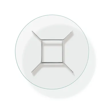 Mesa de centro JG Ø98 cm - Aluminio cepillado con acabado de vidrio - Fredericia Furniture