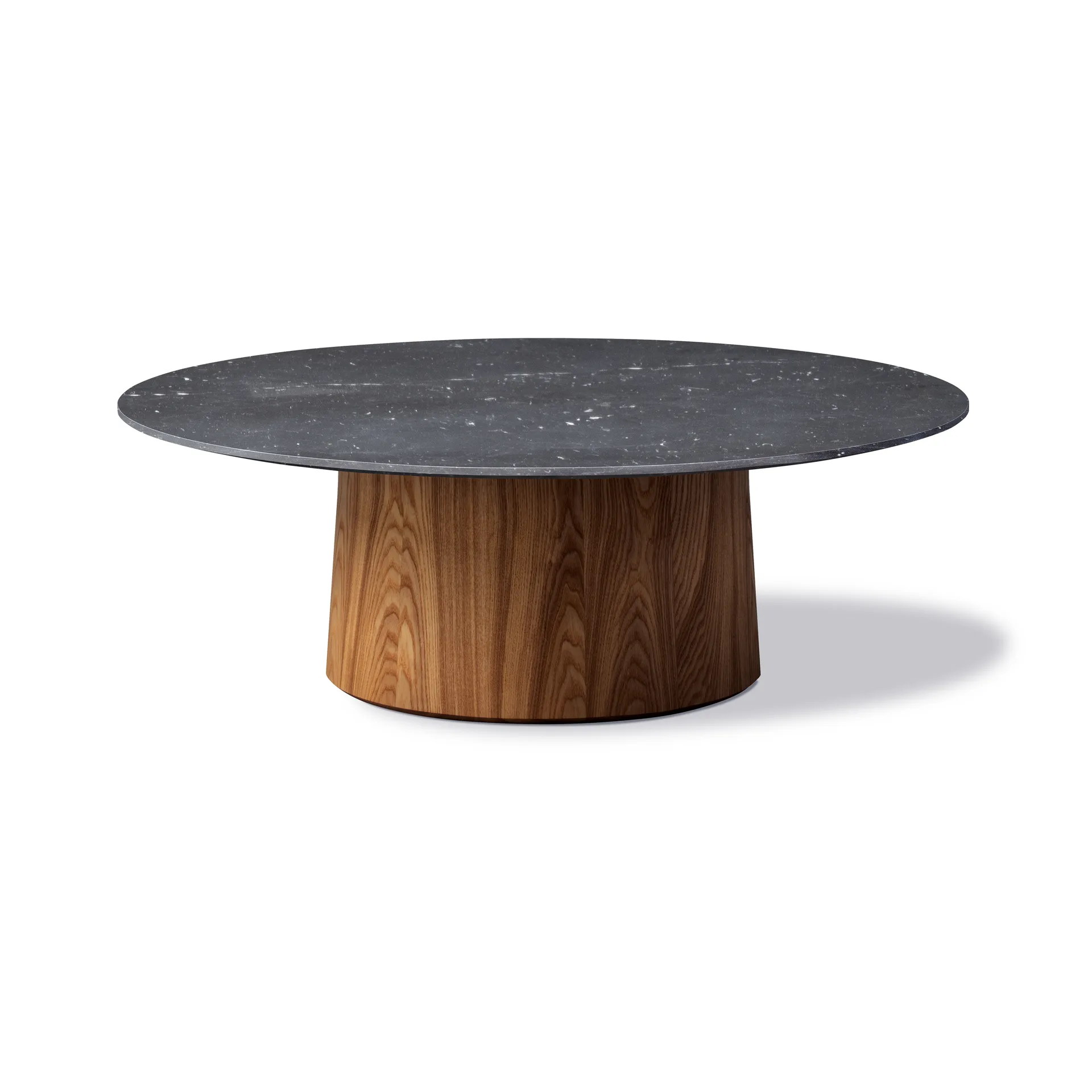 Mesa de centro Niveau Ø110 cm, Black Marquina-teñido marrón cenizo Fredericia Furniture