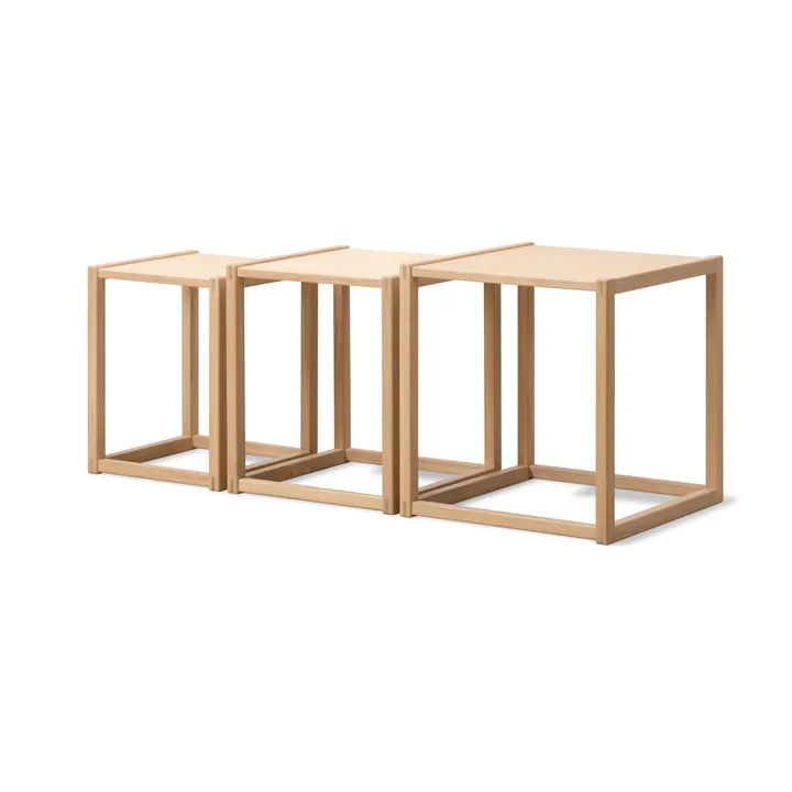 Mesas nido BM375, 3 piezas - Roble claro aceitado - Fredericia Furniture