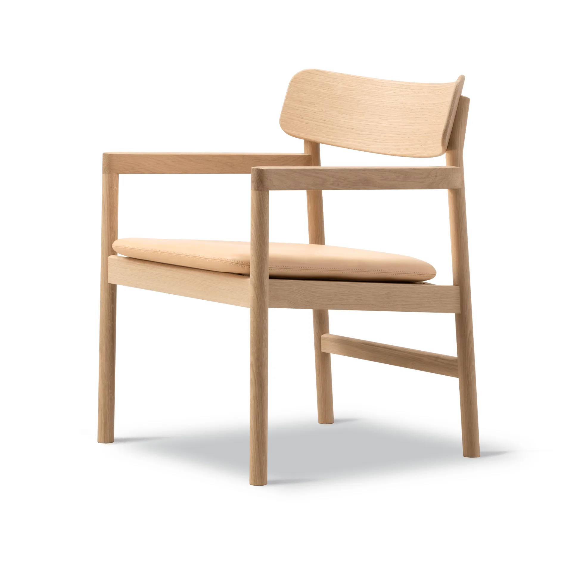 Post sillón lounge, Vegeta piel-roble aceitado claro Fredericia Furniture