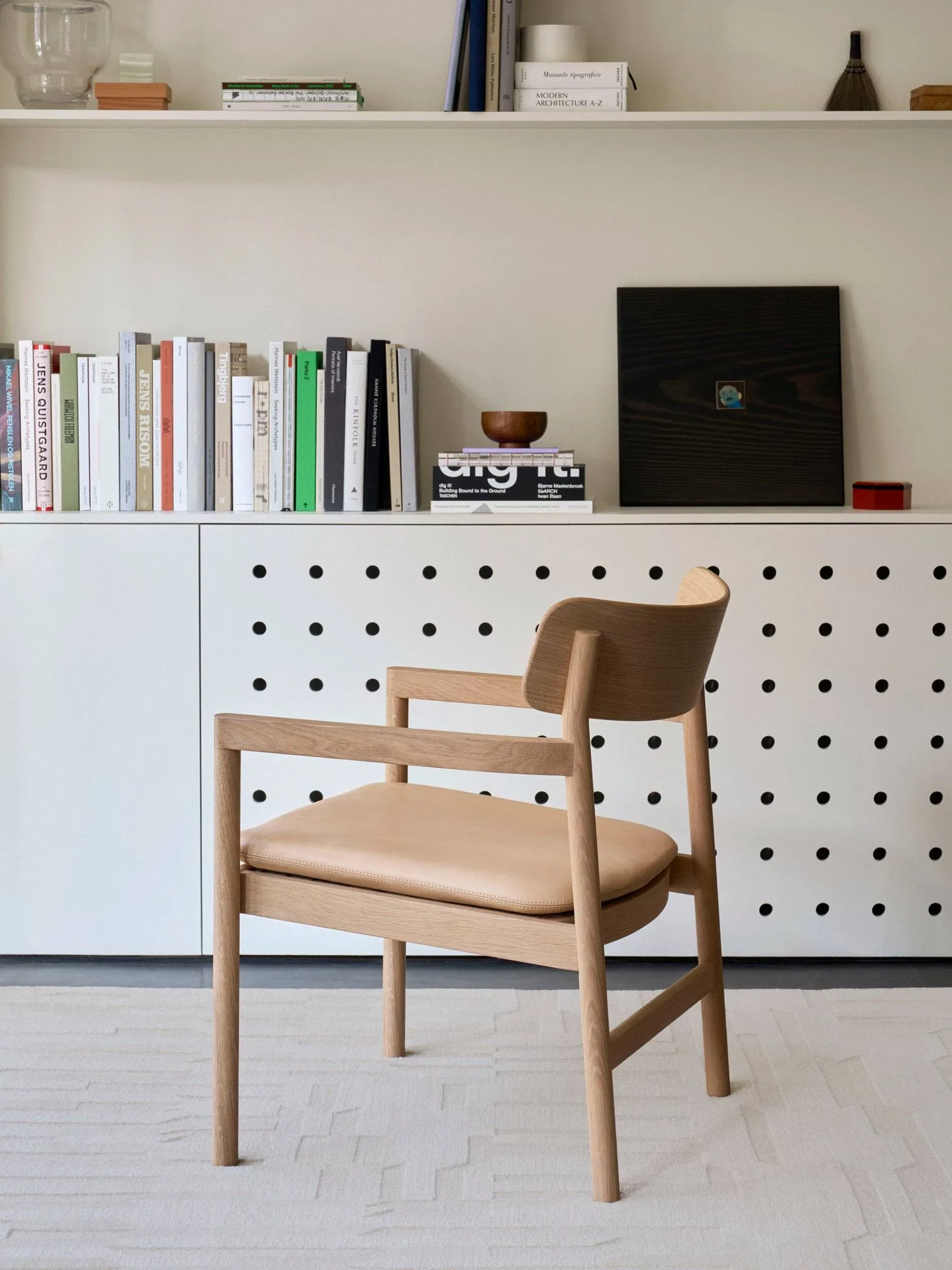 Post sillón lounge, Vegeta piel-roble aceitado claro Fredericia Furniture