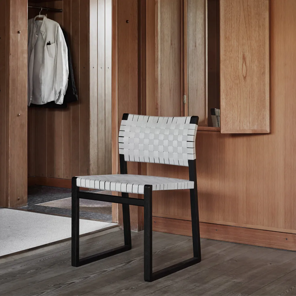 Silla BM61, Estructura trenzada natural barnizada Fredericia Furniture