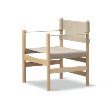 Silla con reposabrazos Canvas 21 - Canvas natural - roble claro aceitado - Fredericia Furniture