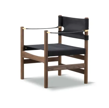 Silla con reposabrazos Canvas 21 - Canvas negro - roble aceitado - Fredericia Furniture