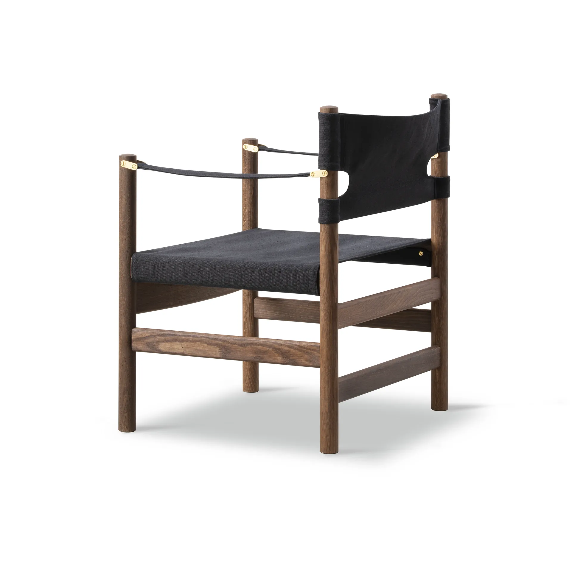 Silla con reposabrazos Canvas 21, Canvas negro - roble aceitado Fredericia Furniture