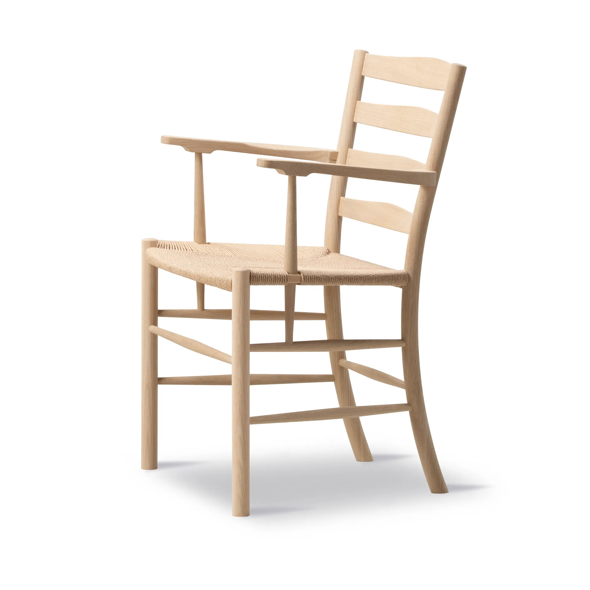 Silla con reposabrazos Klint, Trenzado natural - roble pintado negro Fredericia Furniture