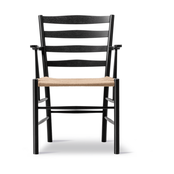 Silla con reposabrazos Klint, Trenzado natural - roble pintado negro Fredericia Furniture