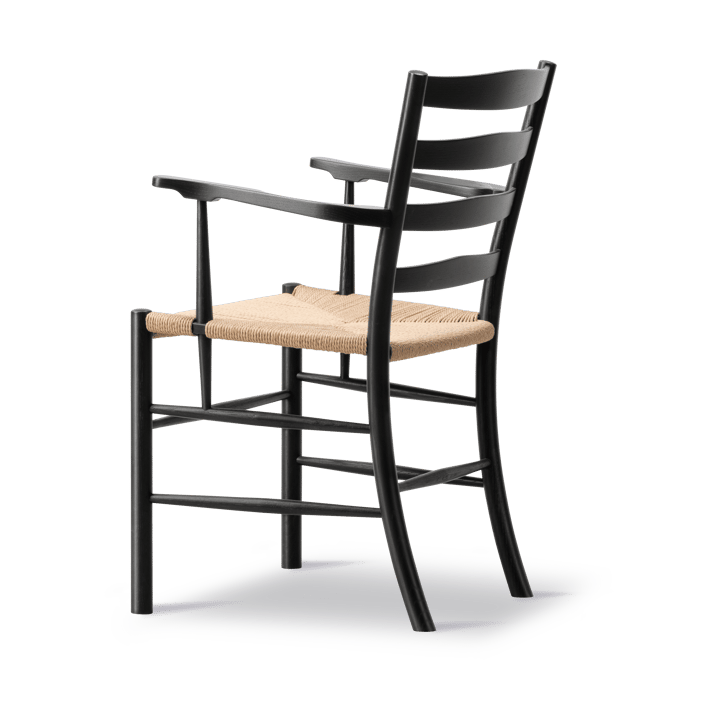 Silla con reposabrazos Klint, Trenzado natural - roble pintado negro Fredericia Furniture