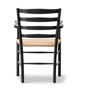 Silla con reposabrazos Klint - Trenzado natural - roble pintado negro - Fredericia Furniture