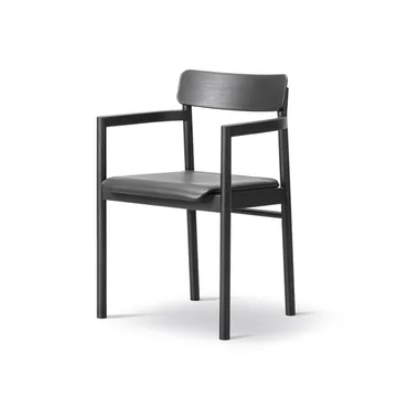 Silla con reposabrazos Post 3445 - Roble lacado negro - Fredericia Furniture