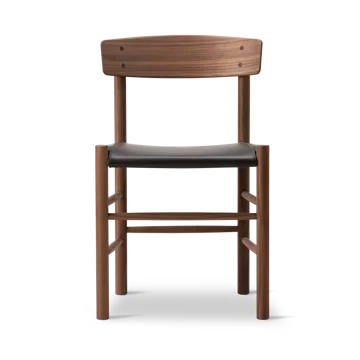 Silla J39 - Aceite nogal-cuero Omni 377 marrón oscuro - Fredericia Furniture