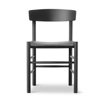 Silla J39 - Haya lacada en negro - cuero Omni 301 negro - Fredericia Furniture