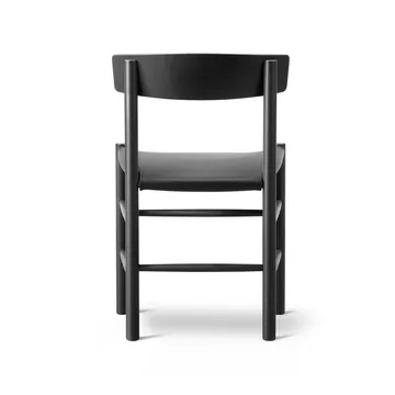 Silla J39 - Haya lacada en negro - cuero Omni 301 negro - Fredericia Furniture