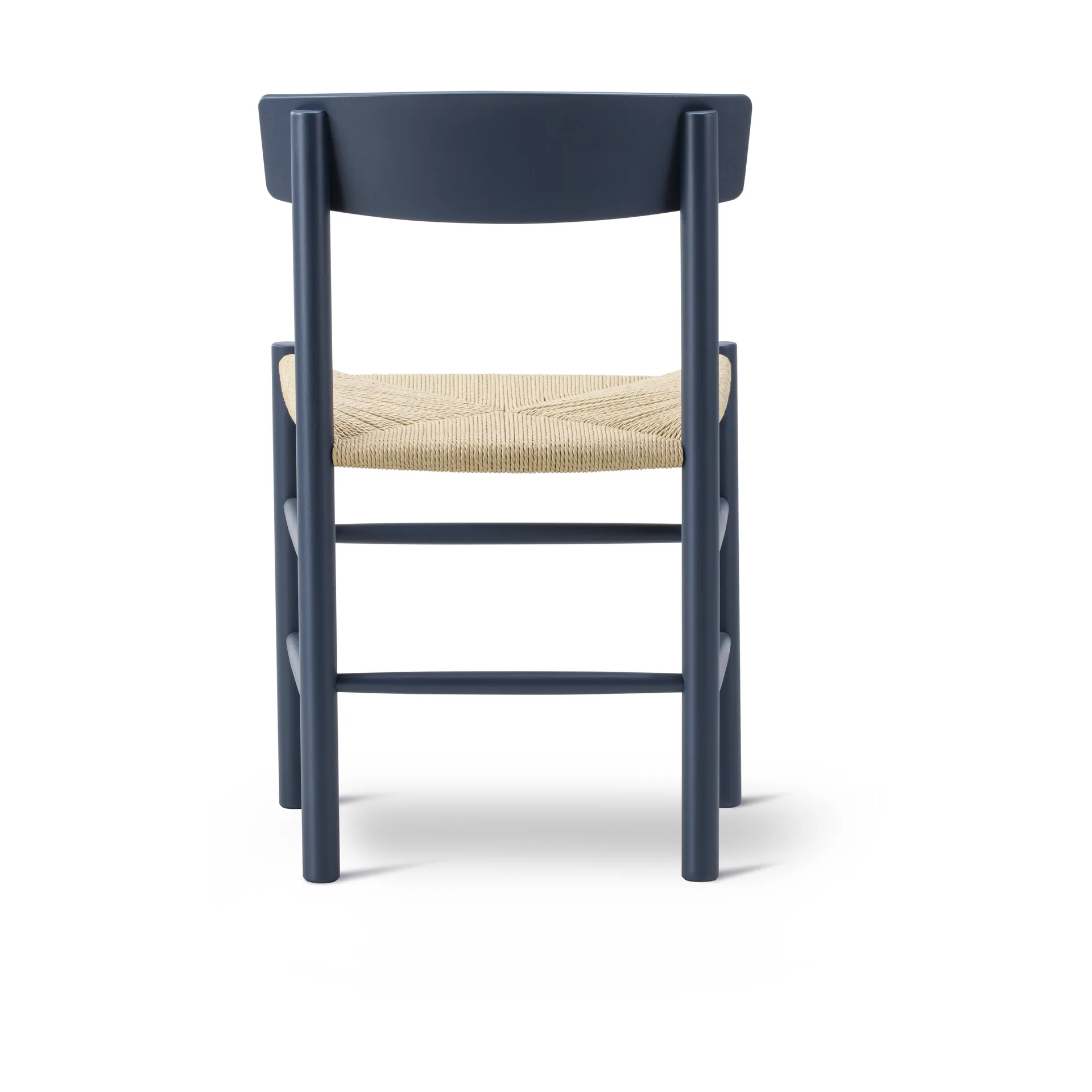 Silla J39, Indigo blue-trenzado natural Fredericia Furniture