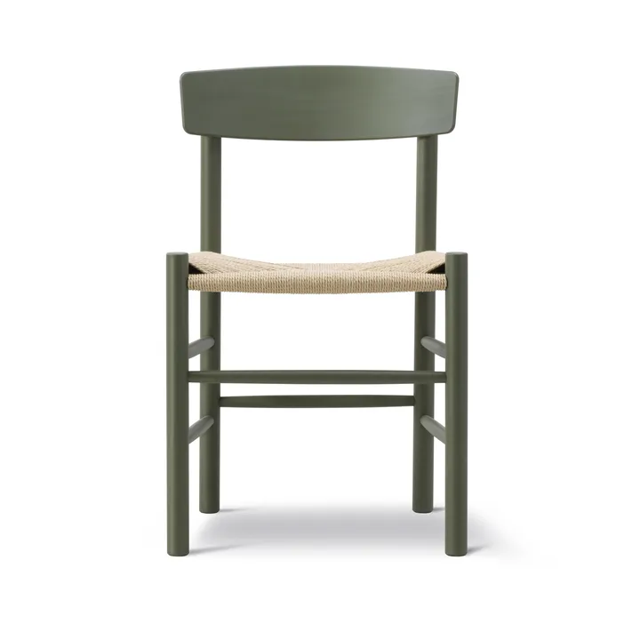 Silla J39 - Khaki green-trenzado natural - Fredericia Furniture