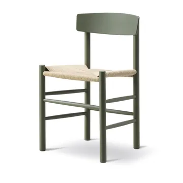 Silla J39 - Khaki green-trenzado natural - Fredericia Furniture