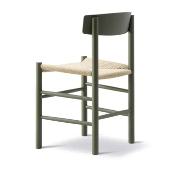 Silla J39 - Khaki green-trenzado natural - Fredericia Furniture