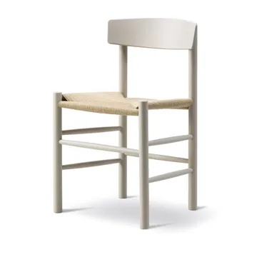 Silla J39 - Pebble grey-trenzado natural - Fredericia Furniture
