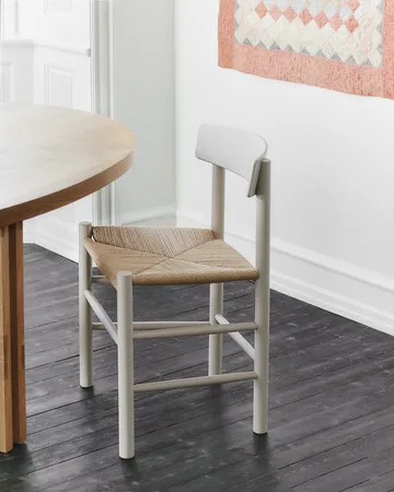 Silla J39 - Pebble grey-trenzado natural - Fredericia Furniture