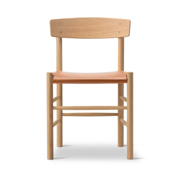 Silla J39 - Roble aceitado claro-cuero Omni 307 Cognac - Fredericia Furniture