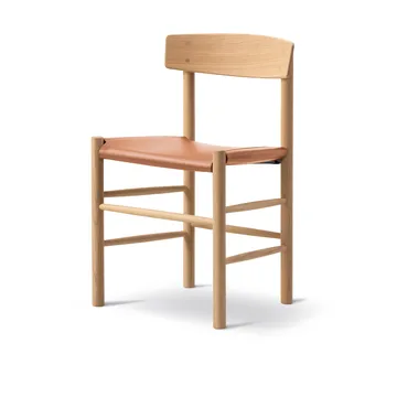 Silla J39 - Roble aceitado claro-cuero Omni 307 Cognac - Fredericia Furniture