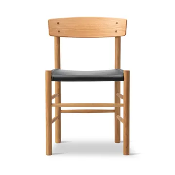 Silla J39 - Roble aceitado-cuero Omni 301 Negro - Fredericia Furniture