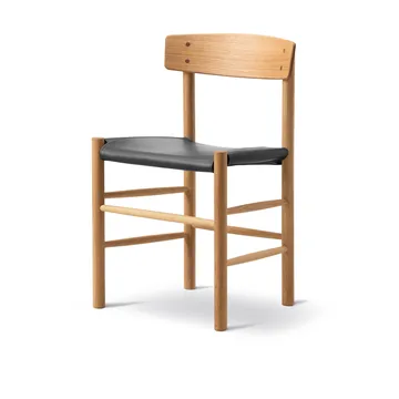 Silla J39 - Roble aceitado-cuero Omni 301 Negro - Fredericia Furniture
