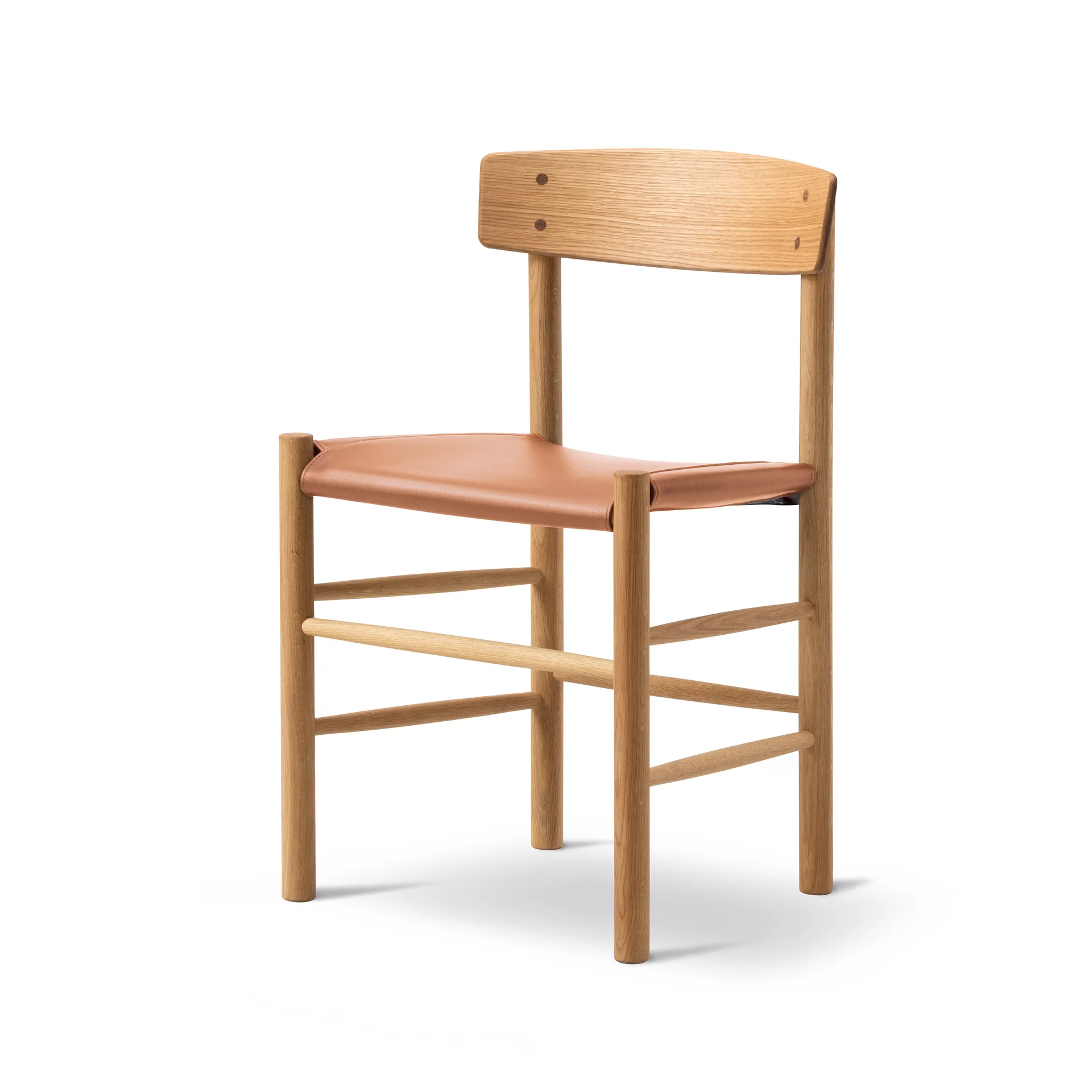 Silla J39, Roble aceitado-cuero Omni 307 cognac Fredericia Furniture