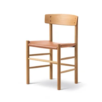 Silla J39 - Roble aceitado-cuero Omni 307 cognac - Fredericia Furniture
