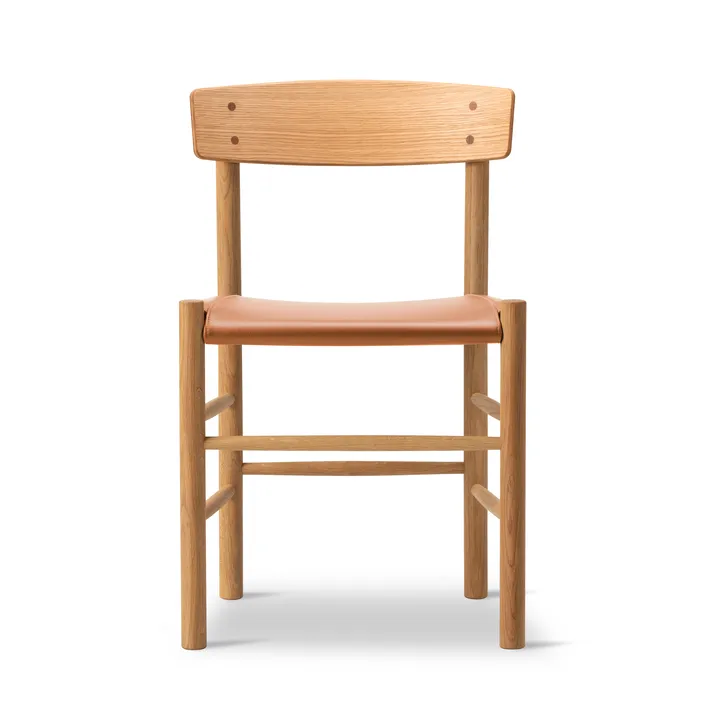 Silla J39 - Roble aceitado-cuero Omni 307 cognac - Fredericia Furniture